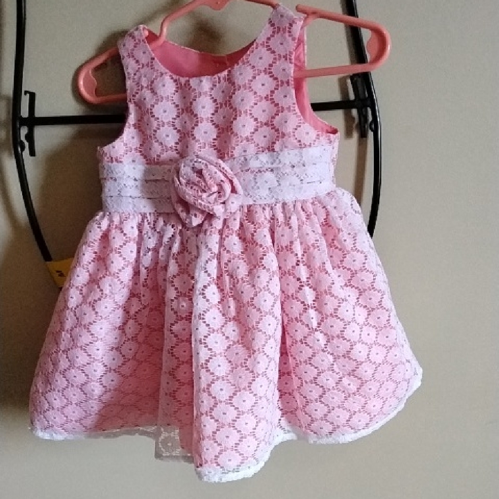 Pink Lace Kids Formal Dress